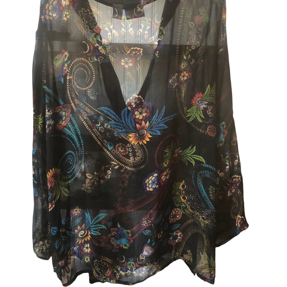 Chico’s Floral Silk Blouse - Picture 3 of 5